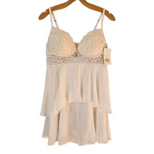 Seductivewear Sheer Chemise Lingerie Womens L NWT White Wedding Honeymoon